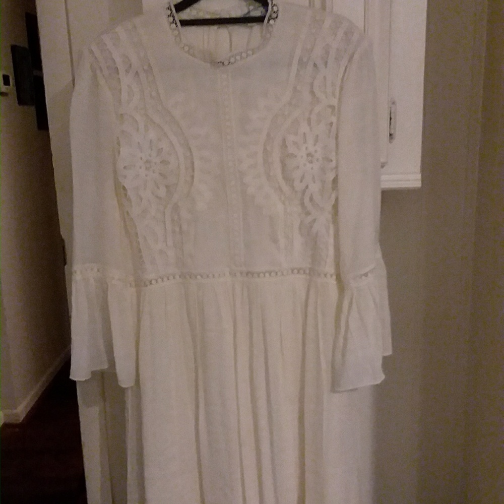 White boho dress